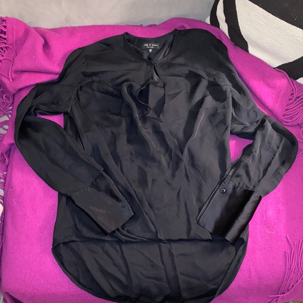 Rag & Bone Black Silk Blouse